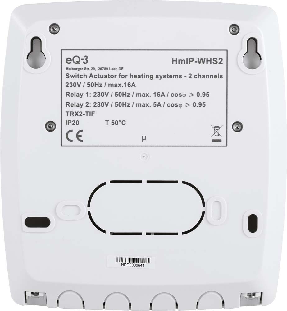 Homematic IP 2-fach Schaltaktor HmIP-WHS2 für Heizungsanlagen Homematic IP 2-fach Schaltaktor HmIP-WHS2 für Heizungsanlagen