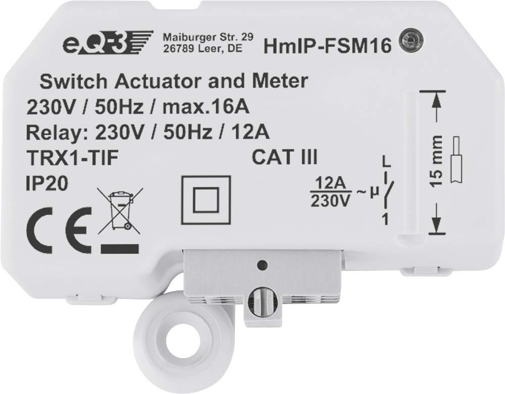 Homematic IP. Schalt-Mess-Aktor HmIP-FSM16, 16 A, Unterputz Homematic IP. Schalt-Mess-Aktor HmIP-FSM16, 16 A, Unterputz
