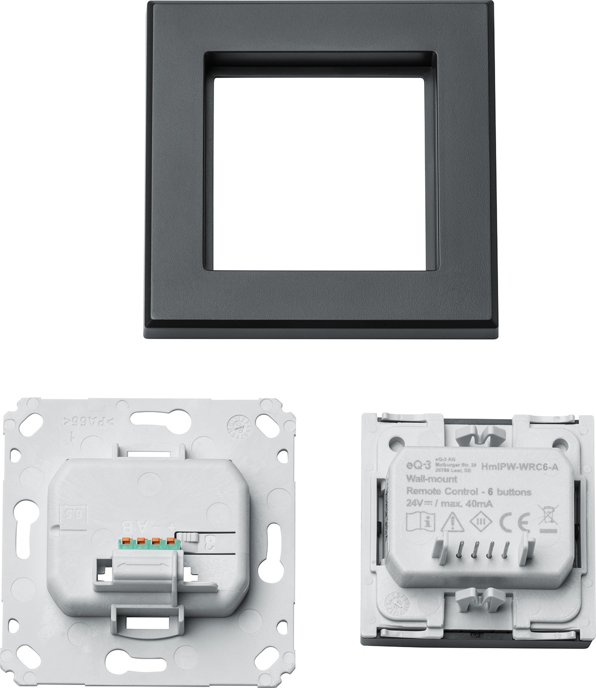Homematic IP Wired Wandtaster HmIPW-WRC6-A, 6-fach, mit LEDs, anthrazit Homematic IP Wired Wandtaster HmIPW-WRC6-A, 6-fach, mit LEDs, anthrazit